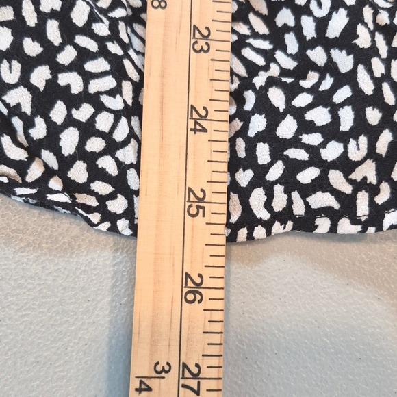 Talbots Plus 2X Black White Abstract Print Wrap Tie Waist Blouse Long Sleeve Top - Picture 14 of 14